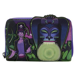 Loungefly Cartera Disney La Princesa y el Sapo Tiana Doctor Facilier con cremallera, cuero vegano, detalles que brillan en la oscuridad