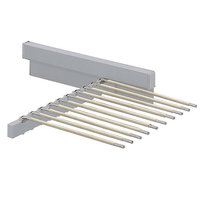 Menage Confort Pantalonero Extraíble Hector para 10 Pantalones Cromo-Gris Acero, Sujeción Lateral, Extracción Parcial. No Guarda Mano. Menage Confort Pantalonero Extraíble Hector para 10 Pantalones Cromo-Gris Acero, Sujeción Lateral, Extracción Parcial. No Guarda Mano.