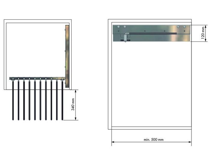 Menage Confort Pantalonero Extraíble Hector para 10 Pantalones Cromo-Gris Acero, Sujeción Lateral, Extracción Parcial. No Guarda Mano. Menage Confort Pantalonero Extraíble Hector para 10 Pantalones Cromo-Gris Acero, Sujeción Lateral, Extracción Parcial. No Guarda Mano.