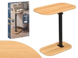 GIFTDECOR Mesa Auxiliar Ajustable Negro y Madera