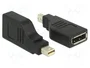 DeLOCK Adaptador Mini DisplayPort 1.2 a DisplayPort 4K 90° Negro 65626