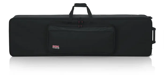 Gator Estuche ligero con ruedas para teclado de 88 notas estrecho y extralargo - Negro