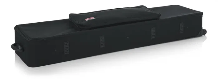 Gator Estuche ligero con ruedas para teclado de 88 notas estrecho y extralargo - Negro