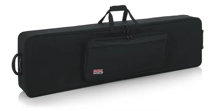 Gator Estuche ligero con ruedas para teclado de 88 notas estrecho y extralargo - Negro
