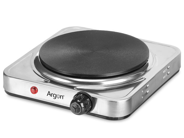 Argon Hornillo Eléctrico de Acero Inoxidable 1500W - 23.5 x 27 x 7 cm (Alto x Largo x Ancho) (Set de 6)