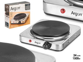 Argon Hornillo Eléctrico de Acero Inoxidable 1500W - 23.5 x 27 x 7 cm (Alto x Largo x Ancho) (Set de 6)