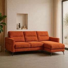 Sofá Chaise Longue Terracota Tejido 238 X 160 X 87,50 cm