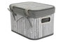 DKD Home Decor Set de 6 Cestas de Bambú y Poliéster Gris y Blanco 51x35x33 cm