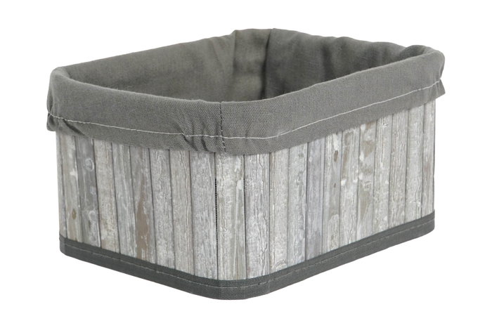 DKD Home Decor Set de 6 Cestas de Bambú y Poliéster Gris y Blanco 51x35x33 cm DKD Home Decor Set de 6 Cestas de Bambú y Poliéster Gris y Blanco 51x35x33 cm