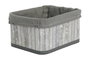DKD Home Decor Set de 6 Cestas de Bambú y Poliéster Gris y Blanco 51x35x33 cm