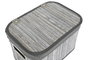 DKD Home Decor Set de 6 Cestas de Bambú y Poliéster Gris y Blanco 51x35x33 cm