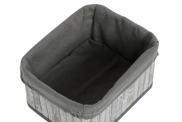 DKD Home Decor Set de 6 Cestas de Bambú y Poliéster Gris y Blanco 51x35x33 cm DKD Home Decor Set de 6 Cestas de Bambú y Poliéster Gris y Blanco 51x35x33 cm