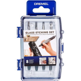 Dremel Set de grabado para vidrio, 8 piezas