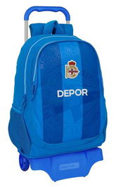 Mochila Escolar con Ruedas R. C. Deportivo de La Coruña Azul 32 x 44 x 16 cm