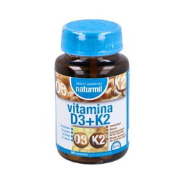 DIETMED Vitamina D3+K2 60Comp. Contribuye a la absorción de calcio, mantenimiento de huesos y sistema inmunitario.
