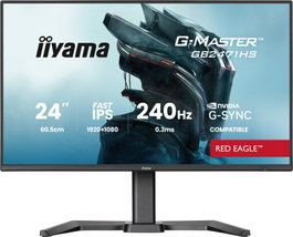 Iiyama GB2471HS-B1 - Monitor Gaming 24" Full HD (1920x1080), Panel Fast IPS, 240Hz, 0.3ms MPRT, FreeSync Premium, 350cd/m², HDR, Altavoces, montaje VESA 100x100, Negro