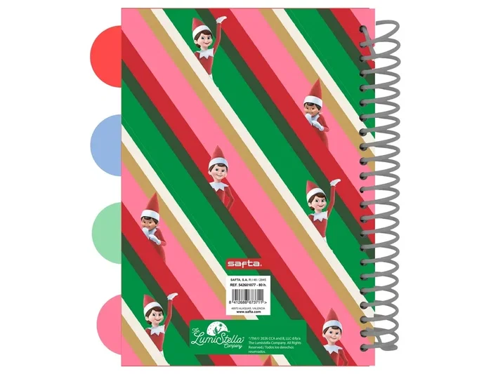 Safta Cuaderno A5 Santaverse Elf On the Shelf con Tapas Duras Safta Cuaderno A5 Santaverse Elf On the Shelf con Tapas Duras