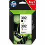 HP 302 Pack de 2 Cartuchos de Tinta Original Negro y Tricolor