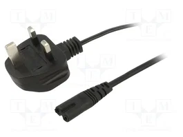 AKYGA Cable de alimentación H03VV-F 2x0,5mm2 BS 1363 (G) a IEC C7, 1,5m