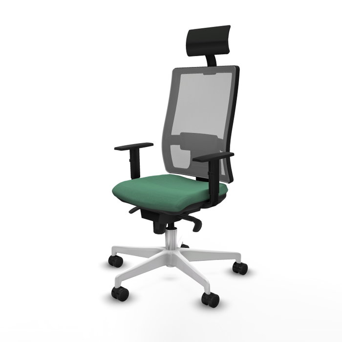 PIQUERAS Y CRESPO Silla de oficina Horna con mecanismo Sincro, Verde esmeralda y Gris