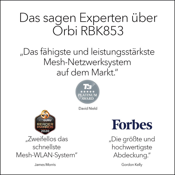 NETGEAR Orbi RBK853-100EUS (Router y 2 Extensores) NETGEAR Orbi RBK853-100EUS (Router y 2 Extensores)