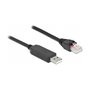 DeLOCK Cable de conexión serial USB 2.0 Tipo-A a RS-232 RJ45 de 1 m negro con chipset FTDI