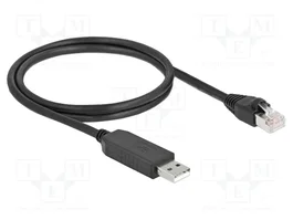 DeLOCK Cable de conexión serial USB 2.0 Tipo-A a RS-232 RJ45 de 1 m negro con chipset FTDI