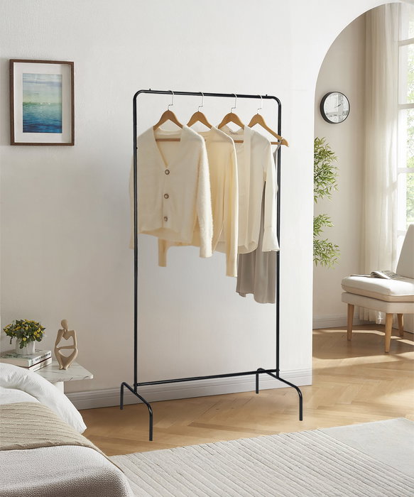 Confortime Perchero Metálico Negro Mate 80 x 40 x 160 cm (6 Unidades)