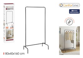Confortime Perchero Metálico Negro Mate 80 x 40 x 160 cm (6 Unidades)