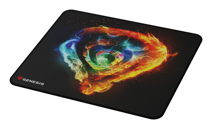 GENESIS Carbon 500 M Fire G2 Alfombrilla de ratón para juegos de Tela, Superficie Speed para Precisión y Deslizamiento Suave, Multicolor