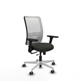 PIQUERAS Y CRESPO Silla de oficina Zulema con mecanismo Sincro/Traslack, tela negra y malla blanca