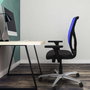 PIQUERAS Y CRESPO Silla de oficina Motilla con mecanismo Sincro/Traslack, Turquesa y Gris