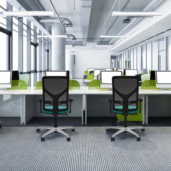 PIQUERAS Y CRESPO Silla de oficina Motilla con mecanismo Sincro/Traslack, Turquesa y Gris PIQUERAS Y CRESPO Silla de oficina Motilla con mecanismo Sincro/Traslack, Turquesa y Gris