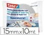 TESA Cinta Adhesiva de Doble Cara Transparente, Adhesivo en Ambas Caras para Pegar o Montar Objetos, 10 m x 15 mm, 10 Metros