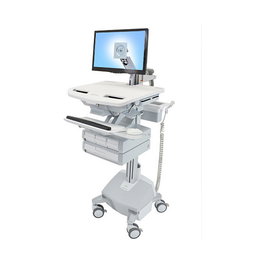 Ergotron StyleView SAU-EU Carro Multimedia con Brazo LCD, Aluminio, Hasta 24"/15.9 kg, 4 Cajones, Certificación Médica