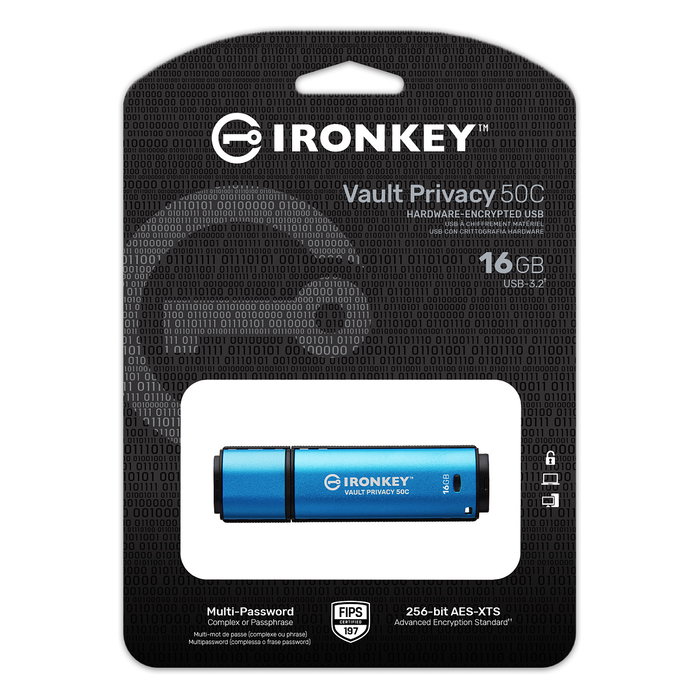 Kingston IronKey Vault Privacy 50C 16GB USB-C AES-256 Retail
