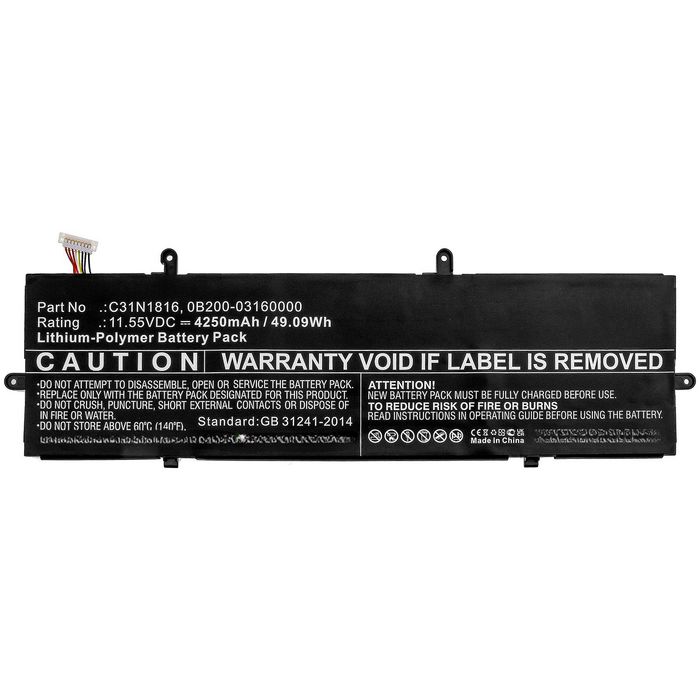 CoreParts Batería para Asus UX362 y Q326FA 49.09Wh 11.55V 4250mAh CoreParts Batería para Asus UX362 y Q326FA 49.09Wh 11.55V 4250mAh
