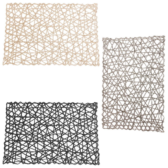 Saveur et Degustation Individual Decorativo y Práctico 45x30 cm Colores Surtidos Negro Gris Beige