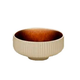 Playground Nara Marron Relief Bol de Gres para Vajilla - Diámetro 21 cm (Set de 6)