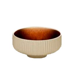 PLAYGROUND Nara Bol Marron Relief, Vajilla Cuenco Ensaladera, Colección Nara Marron Relief, Diámetro 21 cm, Apta Alta (Set de 6)