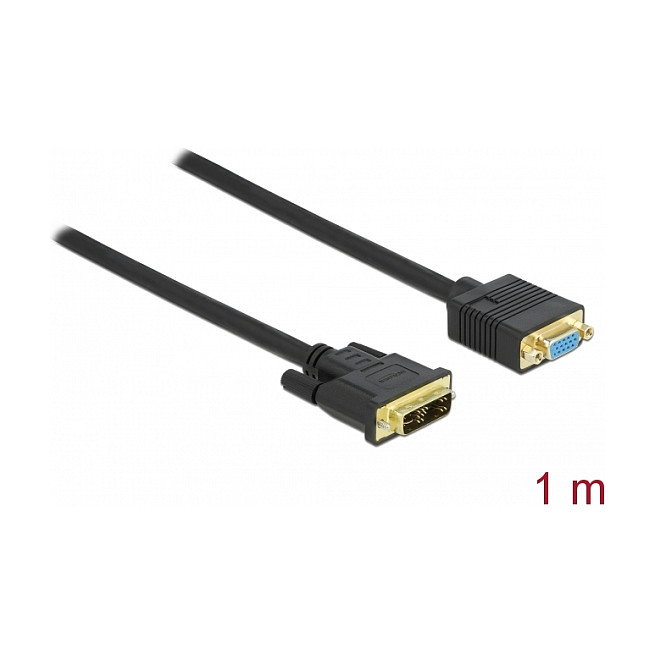 DeLOCK Adaptador de Cable DVI 12+5 Macho a VGA Hembra 1 m DeLOCK Adaptador de Cable DVI 12+5 Macho a VGA Hembra 1 m