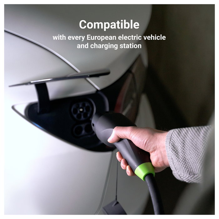 Green Cell Cable de Carga para Vehículo Eléctrico Snap Type 2 11 kW 7 m Green Cell Cable de Carga para Vehículo Eléctrico Snap Type 2 11 kW 7 m