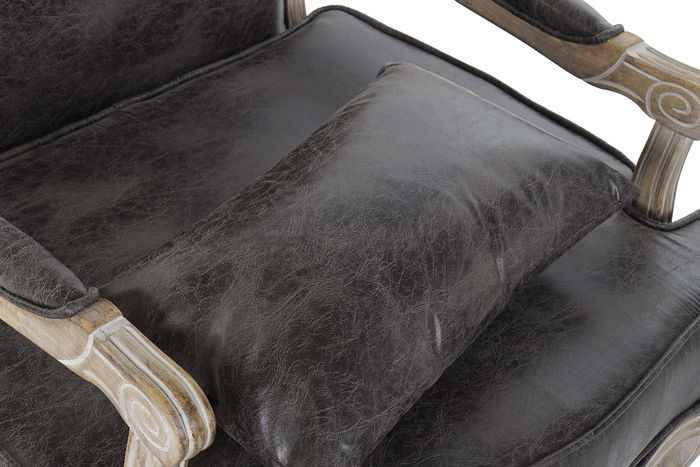 DKD Home Decor Sillón Loft Marrón Natural 70 x 66 x 94 cm PU y Rubberwood DKD Home Decor Sillón Loft Marrón Natural 70 x 66 x 94 cm PU y Rubberwood