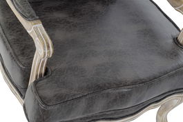 DKD Home Decor Sillón Loft Marrón Natural 70 x 66 x 94 cm PU y Rubberwood