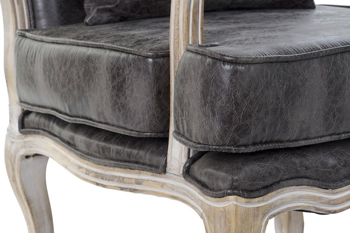 DKD Home Decor Sillón Loft Marrón Natural 70 x 66 x 94 cm PU y Rubberwood DKD Home Decor Sillón Loft Marrón Natural 70 x 66 x 94 cm PU y Rubberwood