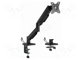Gembird MA-DA1U-01 Soporte para Monitor de Escritorio Negro con Puertos USB