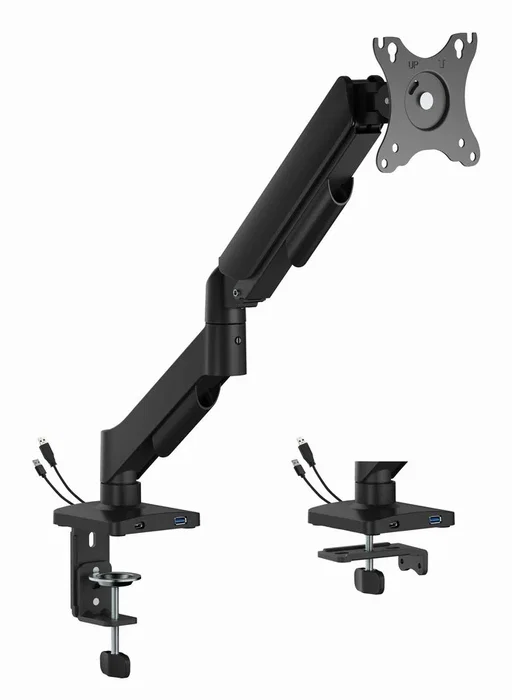 Gembird MA-DA1U-01 Brazo de Montaje de Escritorio con Puertos USB, 17-32 pulgadas
