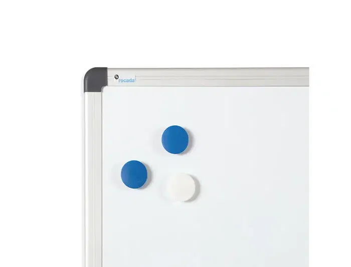 Rocada Pizarra Blanca Lacada Magnética con Marco de Aluminio y Cantoneras para Uso Frecuente 45x60 cm
