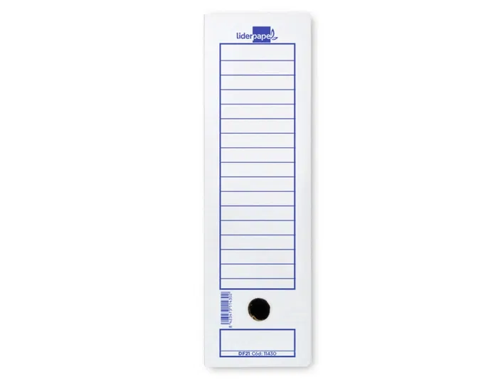 Liderpapel Caja de Archivo Definitivo Folio Cartón Reciclado 400g/m2 Lomo 100 mm Blanco 365x100x251 mm
