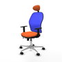 PIQUERAS Y CRESPO Silla de oficina Jorquera con mecanismo Sincro/Traslack, Tela Naranja y Malla Azul